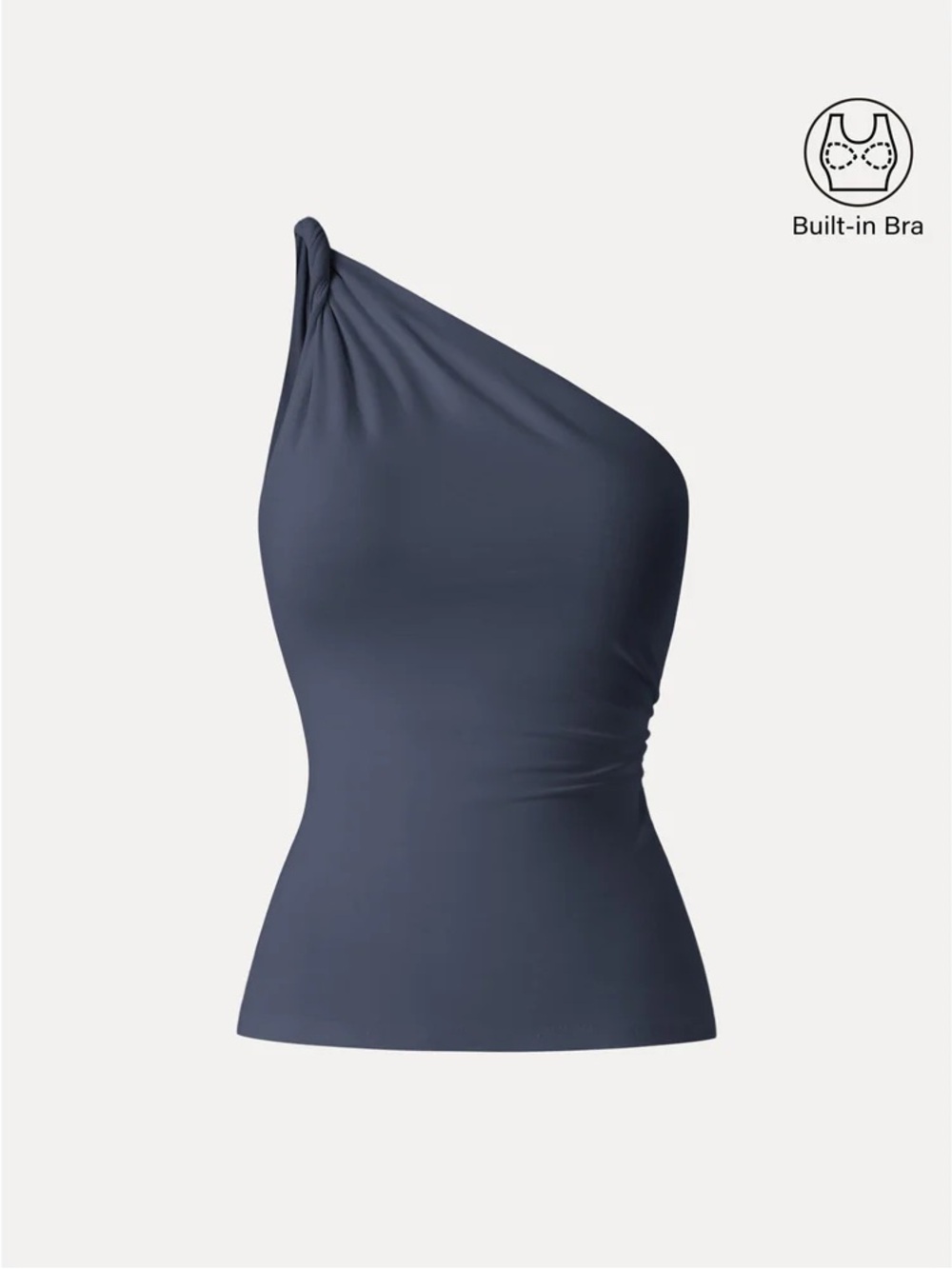 NWT OGL Eco-SkinKiss® One Shoulder Twisted Bra Tank IN NAVY